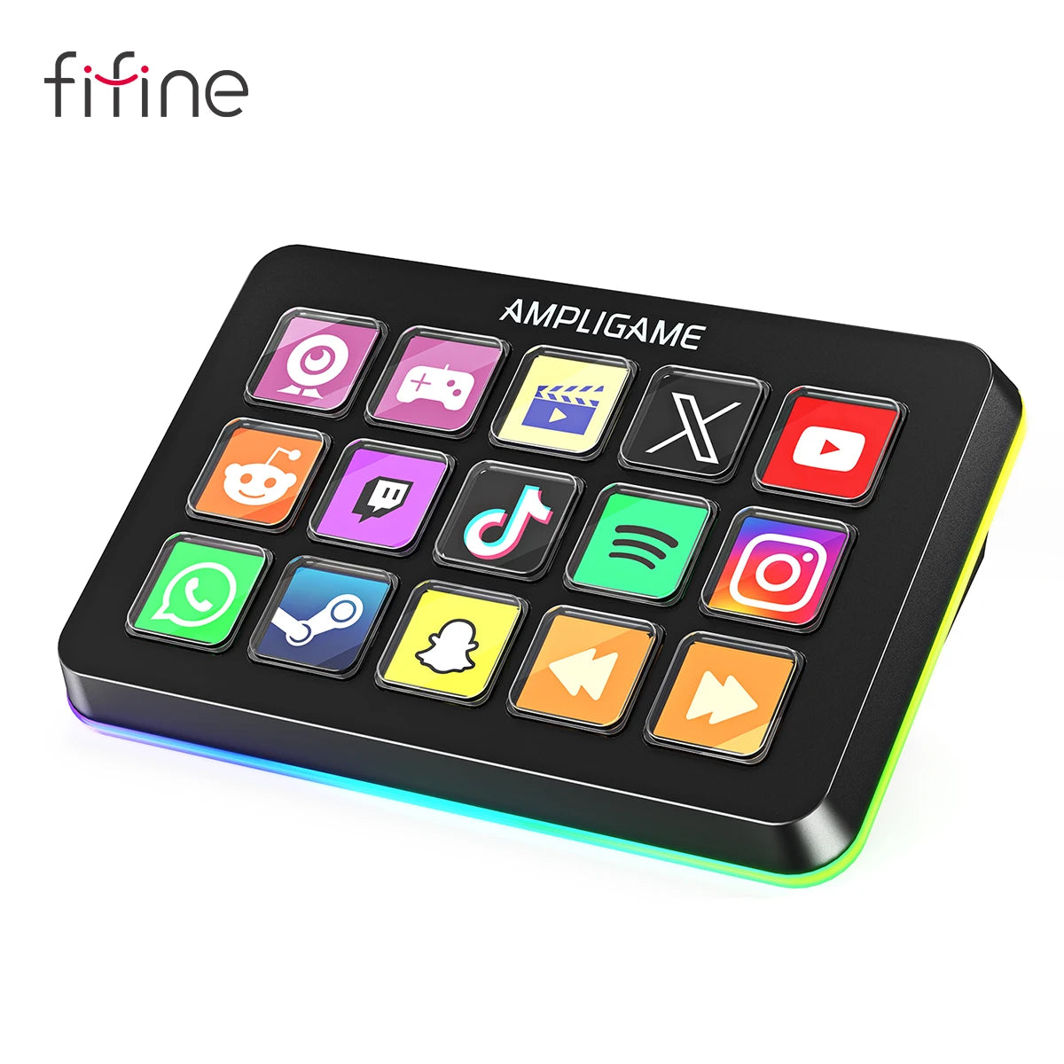 D6 Mini Keyboard with 15 Customizable Macro Buttons, Trigger Actions via App, Custom Macros for Obs/Twitch/Youtube/Vk