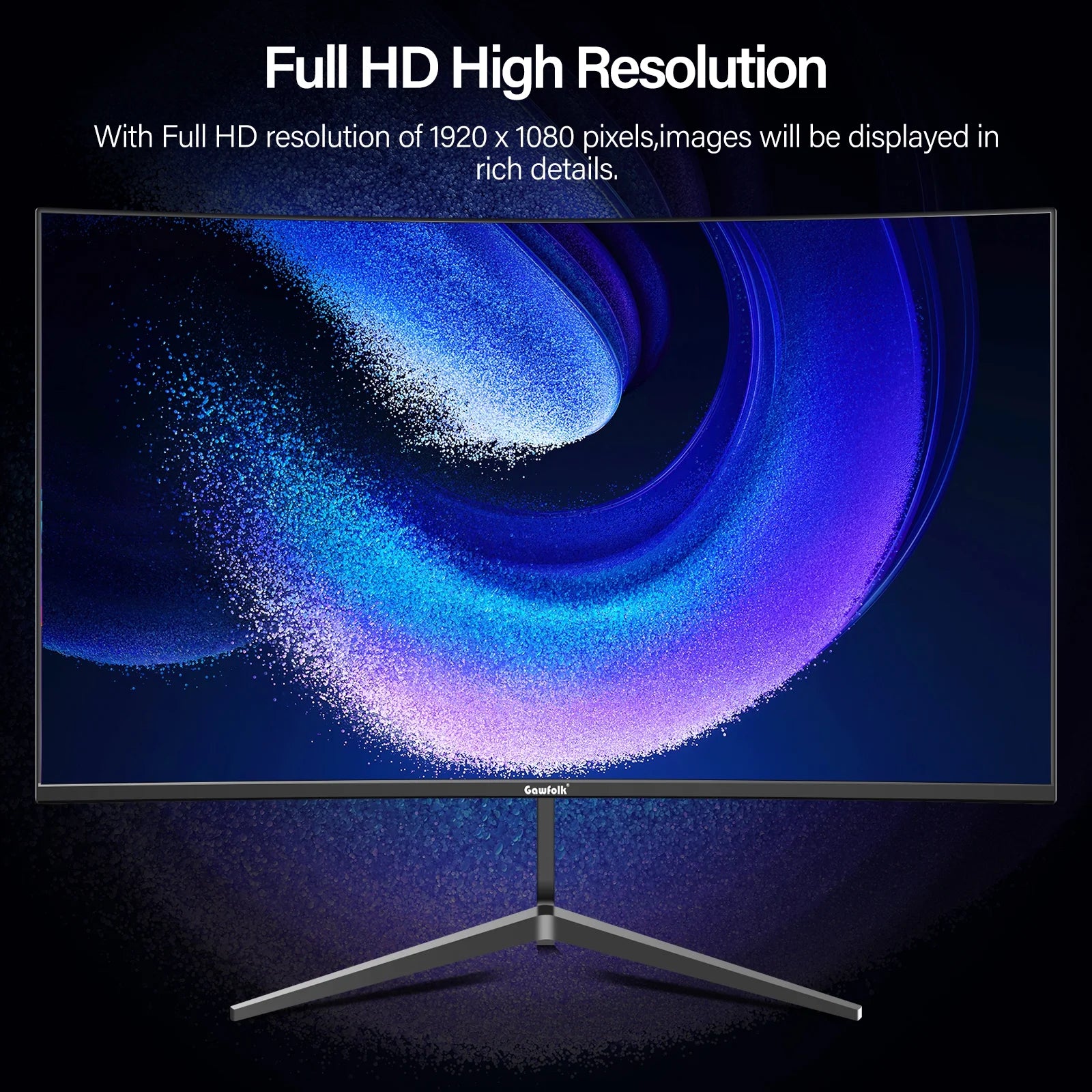 24-Inch Curved Gaming Monitor 100Hz Full HD 1080P Built-In Speakers Tilt Adjustable