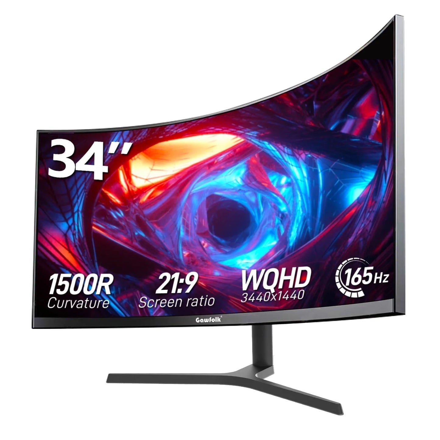 34 Inch Curved Gaming Monitor 165Hz Ultrawide, WQHD 3440X1440, Screen PC Computer, 1500R,21:9