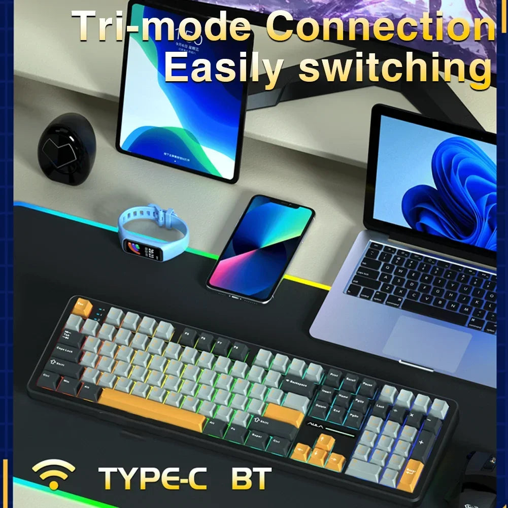 F108 Keyboard 100% Layout 1K Polling Rate Mechanical Gaming Keyboard Hot Swappable Linear Switch with Macro Software