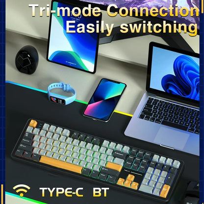 F108 Keyboard 100% Layout 1K Polling Rate Mechanical Gaming Keyboard Hot Swappable Linear Switch with Macro Software