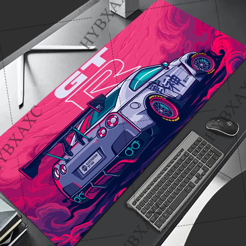 Racing GTR Sports Car Mousepad Cartoon Lockedge Large Gaming Mouse Pad Computer Gamer Keyboard Mouse Mat Desk for PC Desk Pad