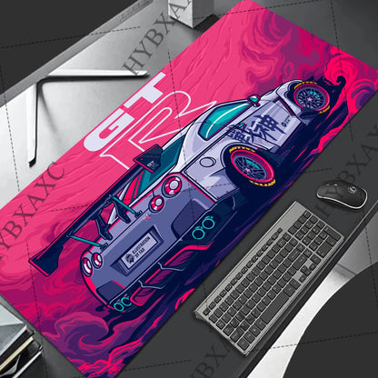 Racing GTR Sports Car Mousepad Cartoon Lockedge Large Gaming Mouse Pad Computer Gamer Keyboard Mouse Mat Desk for PC Desk Pad