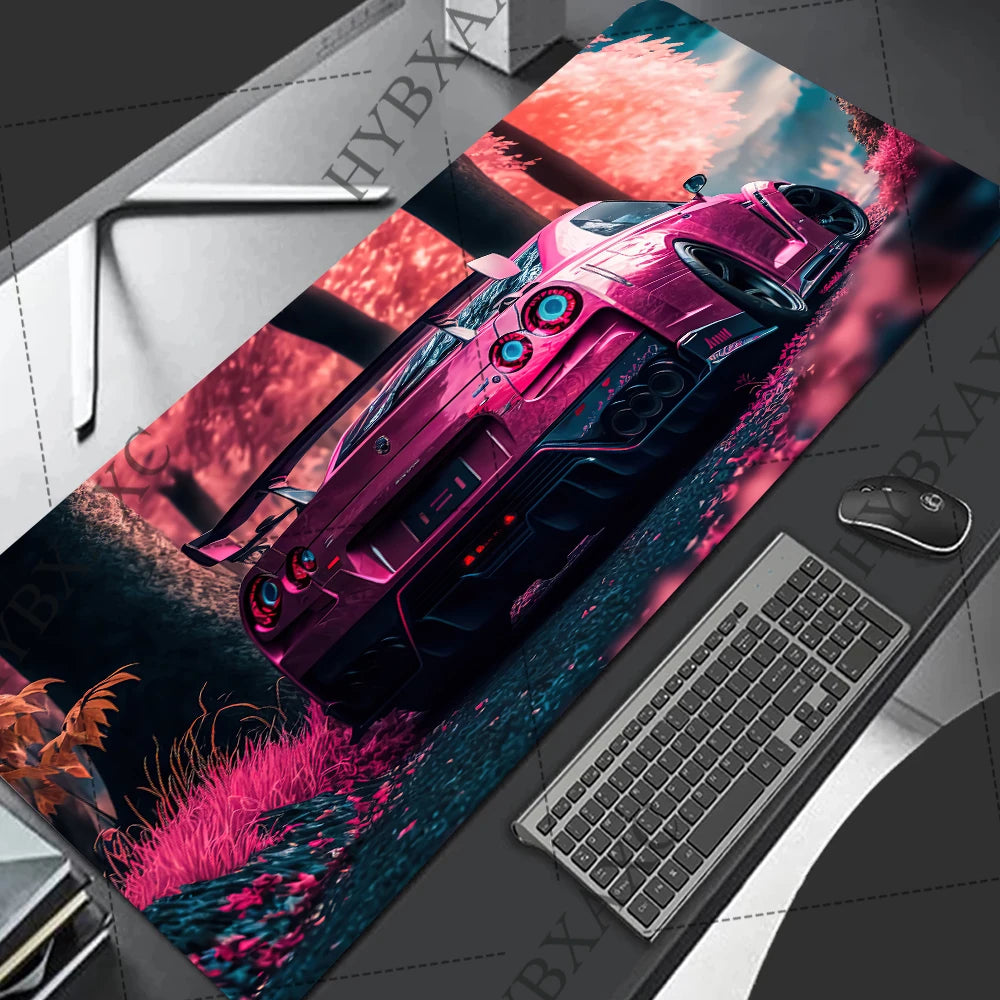 Racing GTR Sports Car Mousepad Cartoon Lockedge Large Gaming Mouse Pad Computer Gamer Keyboard Mouse Mat Desk for PC Desk Pad
